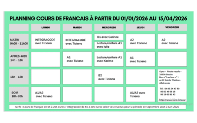 Nouvelles session TCF 2026