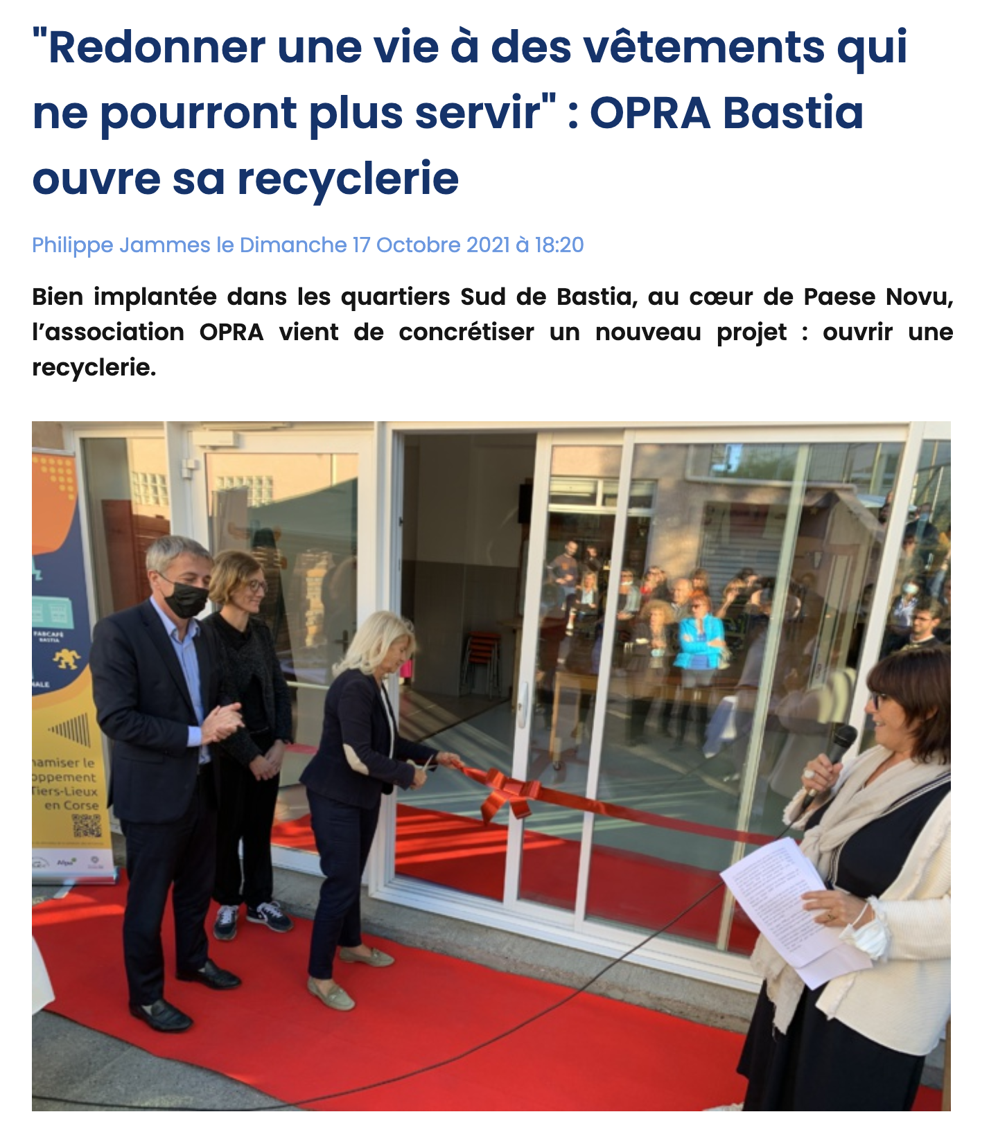 « Redonner une vie à des vêtements qui ne pourront plus servir » : OPRA Bastia ouvre sa recyclerie