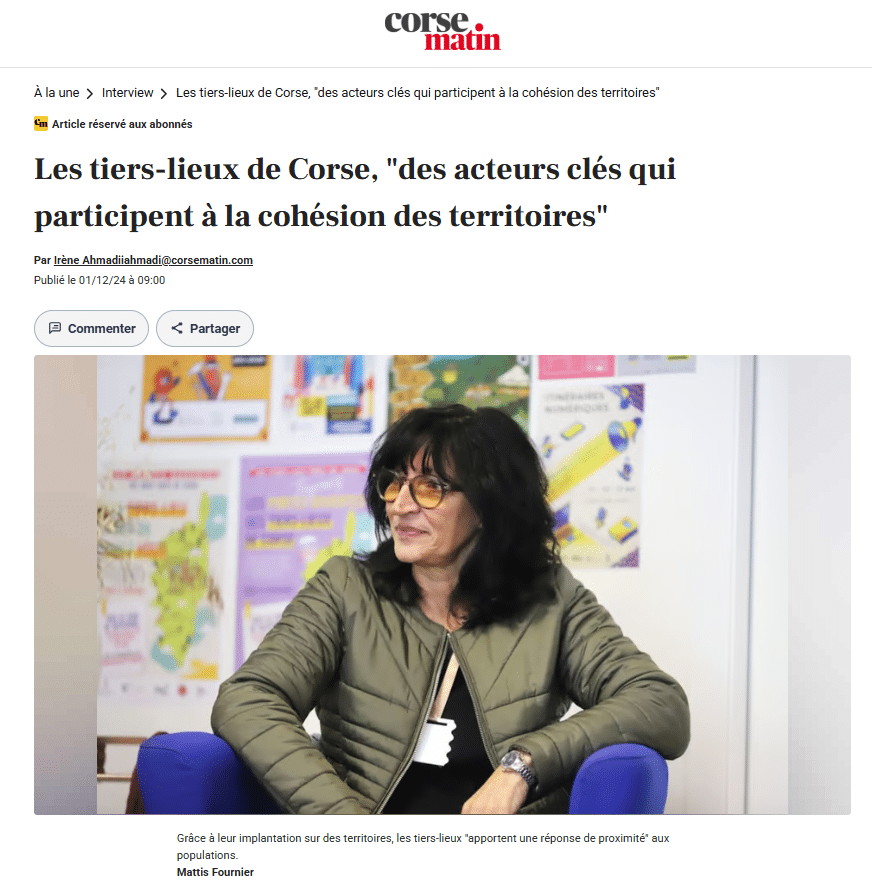 Les tiers-lieux de Corse, « des acteurs clés qui participent à la cohésion des territoires »