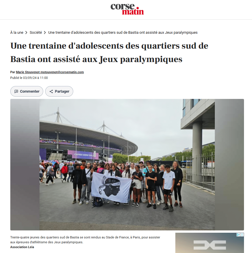 Une trentaine d’adolescents des quartiers sud de Bastia ont assisté aux Jeux paralympiques