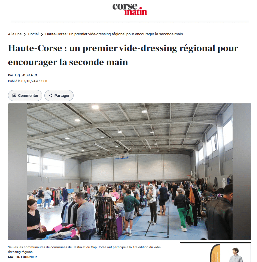 Haute-Corse : un premier vide-dressing régional pour encourager la seconde main