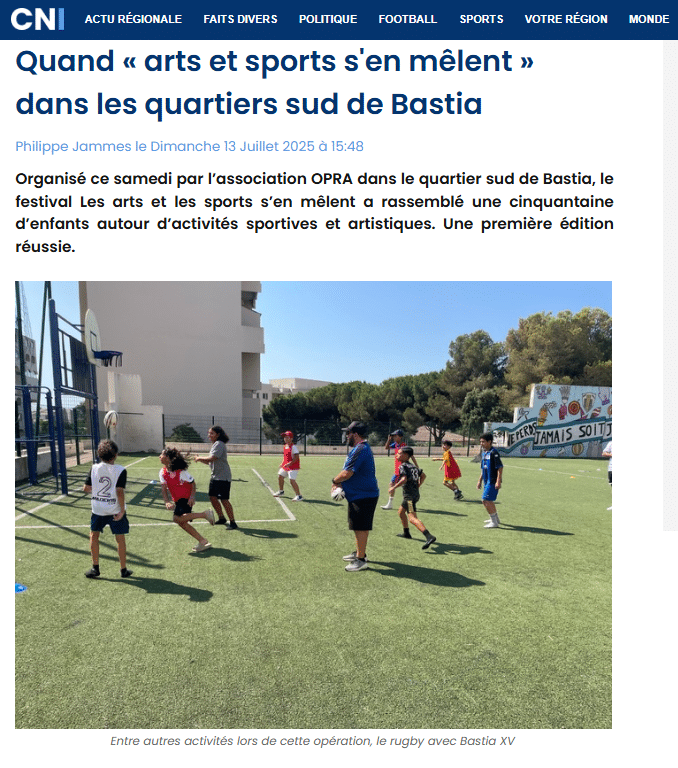 Quand « arts et sports s&rsquo;en mêlent » dans les quartiers sud de Bastia
