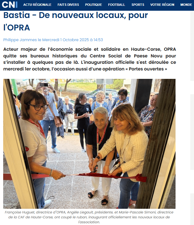 Bastia – De nouveaux locaux, pour l&rsquo;OPRA